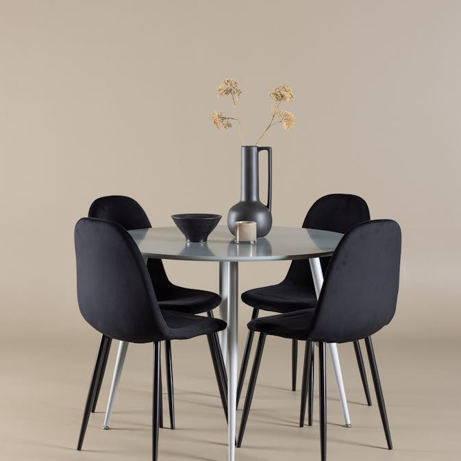 Matgrupp Venture Home Plaza Ø100 med 4 st Polar Stolar Sammet