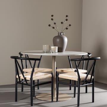 Matgrupp Venture Home Lycke Ø110 med 4 st Alfons Stolar