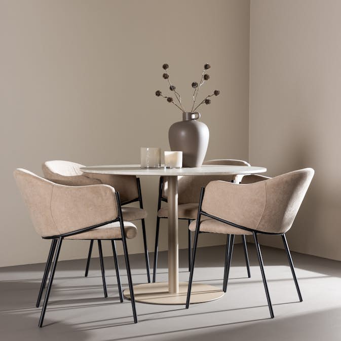 Matgrupp Venture Home Lycke Ø110 med 4 st Evelina Stolar