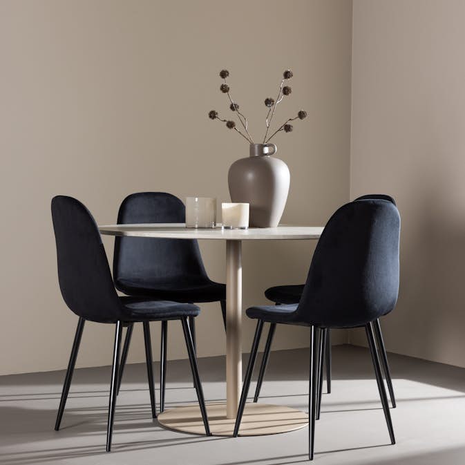 Matgrupp Venture Home Lycke Ø110 med 4 st Polar Stolar Sammet