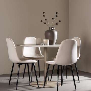 Matgrupp Venture Home Lycke Ø110 med 4 st Polar Stolar Sammet