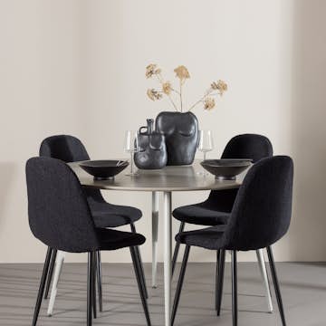 Matgrupp Venture Home Plaza Ø120 med 4 st Polar Stolar Teddy