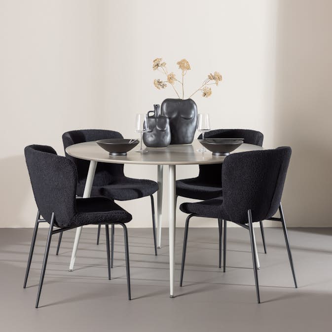 Matgrupp Venture Home Plaza Ø120 med 4 st Modesto Stolar