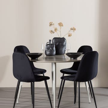 Matgrupp Venture Home Plaza Ø120 med 4 st Polar Stolar Sammet