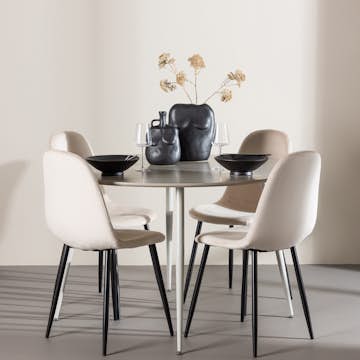 Matgrupp Venture Home Plaza Ø120 med 4 st Polar Stolar Sammet