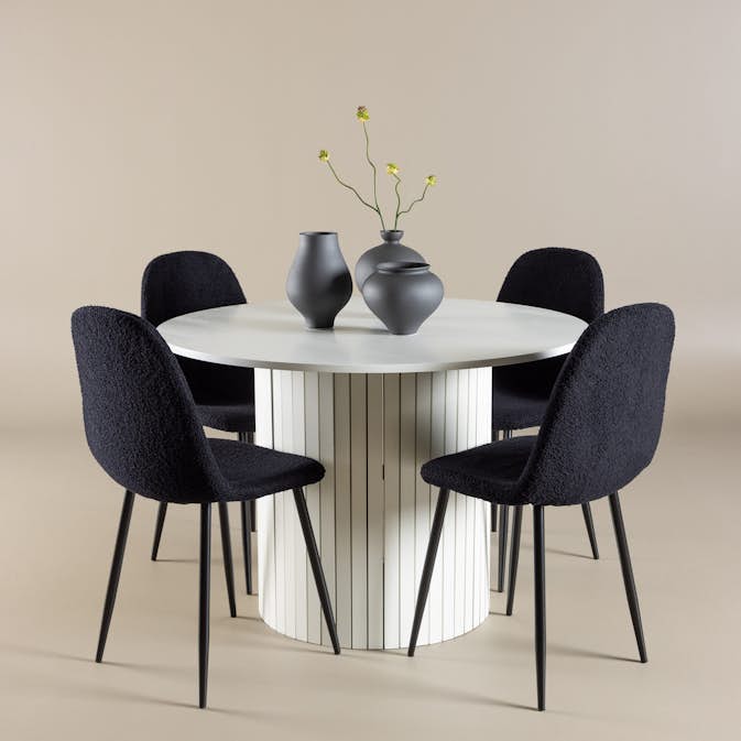 Matgrupp Venture Home Härön Ø110 med 4 st Polar Stolar Teddy