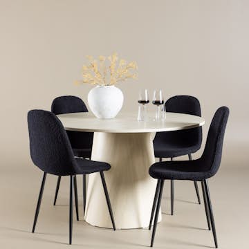 Matgrupp Venture Home Lanzo Ø120 med 4 st Polar Stolar Teddy