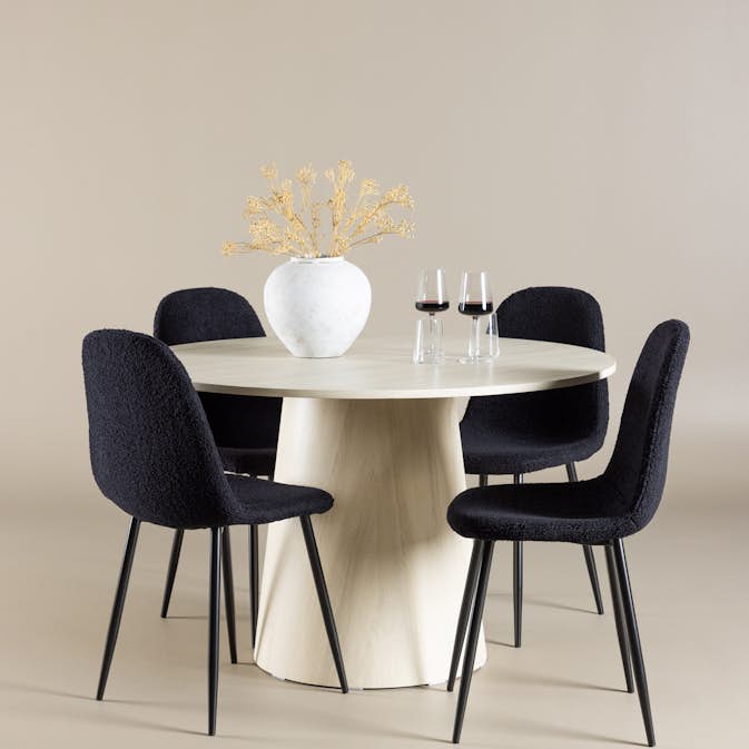 Matgrupp Venture Home Lanzo Ø120 med 4 st Polar Stolar Teddy