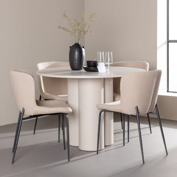 Matgrupp Venture Home Olivia Ø110 med 4 st Modesto Stolar