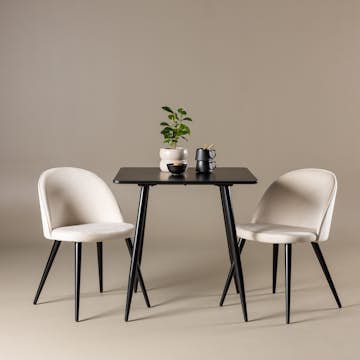 Matgrupp Venture Home Polar 75 med 2 st Velvet Stolar