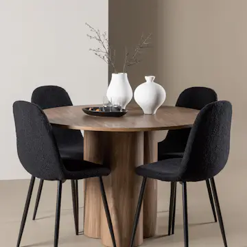 Matgrupp Venture Home Olivia Ø110 med 4 st Polar Stolar Teddy