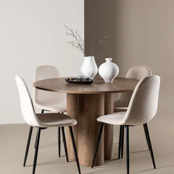 Matgrupp Venture Home Olivia Ø110 med 4 st Polar Stolar Sammet