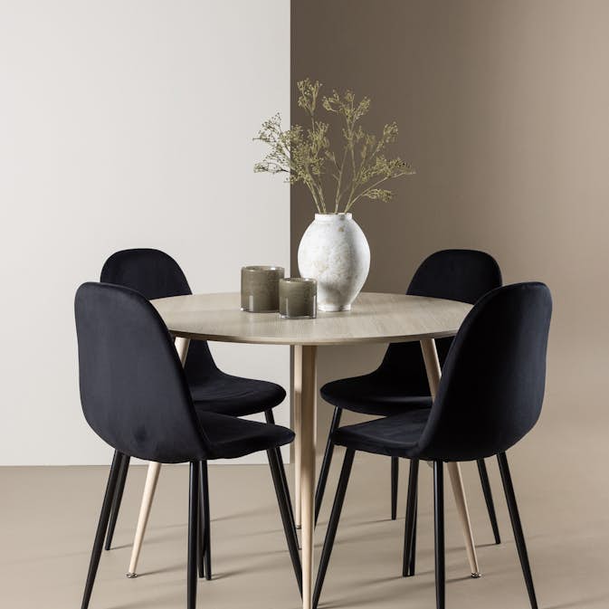 Matgrupp Venture Home Plaza Ø100 med 4 st Polar Stolar Sammet