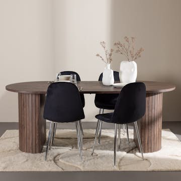 Matgrupp Venture Home Härön 200 med 4 st Polar Stolar Sammet