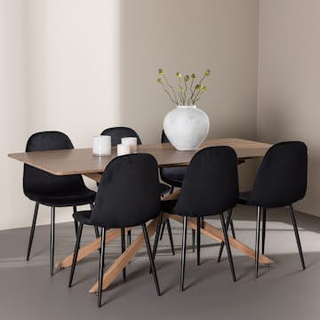 Matgrupp Venture Home Piazza 180 med 6 st Polar Stolar Sammet