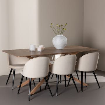 Matgrupp Venture Home Piazza 180 med 6 st Velvet Stolar