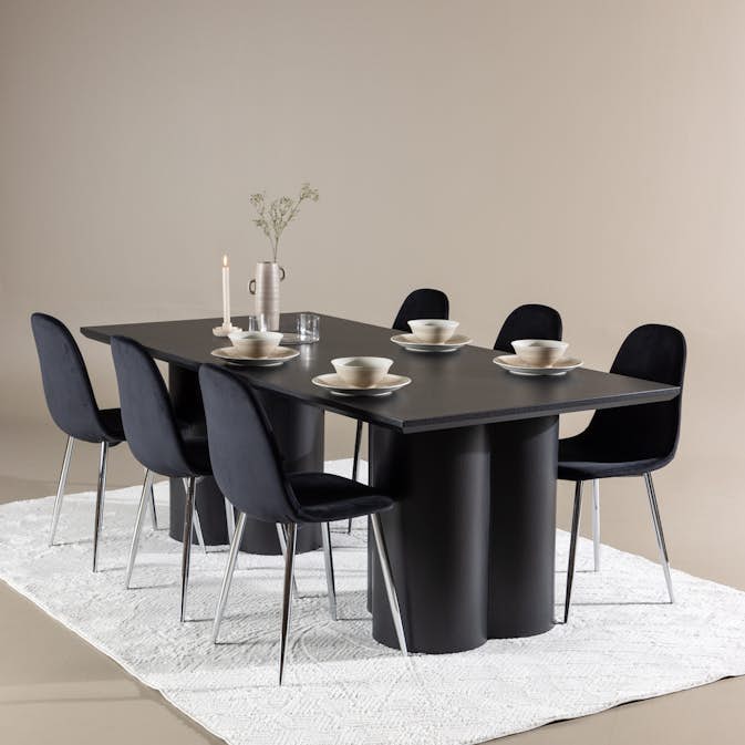 Matgrupp Venture Home Olivia 210 med 6 st Polar Stolar Sammet