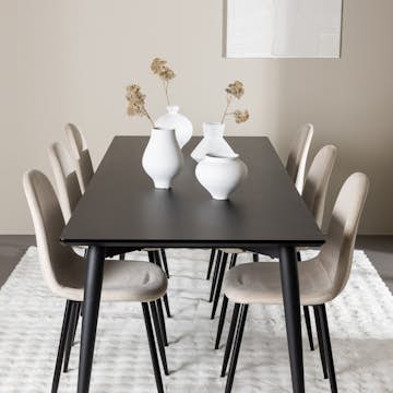 Matgrupp Venture Home Ellis 230 med 6 st Polar Stolar Sammet