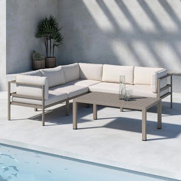 Loungegrupp Venture Home Copacabana Soffbord 45x120x70 med 3+2 Soffmoduler