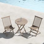 Caféset Venture Home Kenya Cafebord Ø70 Vitputsad med 2 st Kenya Trädgårdsstolar