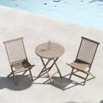 Caféset Venture Home Kenya Cafebord Ø70 Vitputsad med 2 st Kenya Trädgårdsstolar