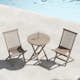 Caféset Venture Home Kenya Cafebord Ø70 Vitputsad med 2 st Kenya Trädgårdsstolar