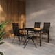 Trädgårdsmatgrupp Venture Home Giardini Rektangulärt Matbord 150x85x72 Svart med 4 st  Levanzo Trädgårdsstolar Svart