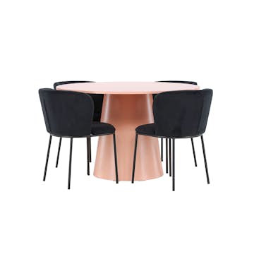 Matgrupp Venture Home Lanzo Ø120 cm med 4st Edina Matstolar