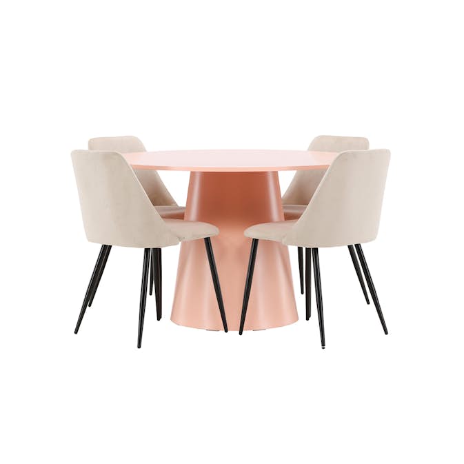 Matgrupp Venture Home Lanzo Ø120 cm med 4st Night Matstolar