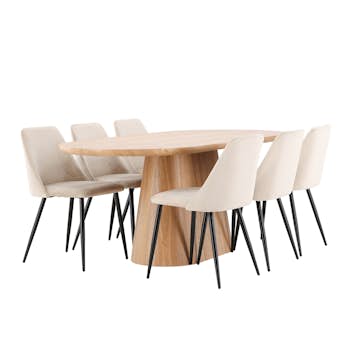 Matgrupp Venture Home Stjärnö med 6st Night Matstolar