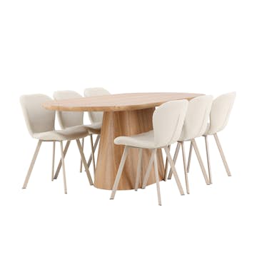 Matgrupp Venture Home Stjärnö med 6st Lilja Matstolar