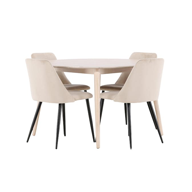 Matgrupp Venture Home Flora Ø120 cm med 4st Night Matstolar