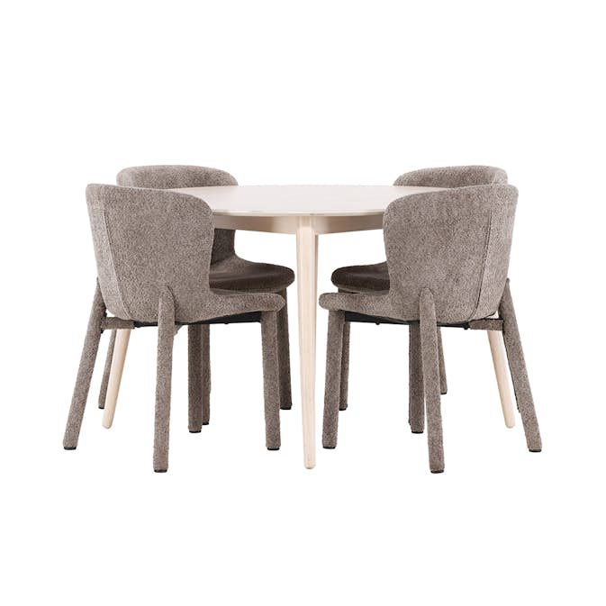 Matgrupp Venture Home Flora Ø120 cm med 4st Astoria Matstolar