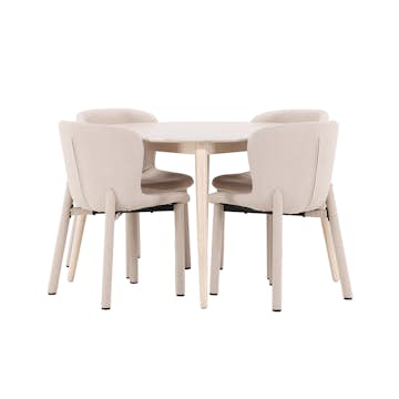 Matgrupp Venture Home Flora Ø120 cm med 4st Astoria Matstolar