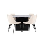 Matgrupp Venture Home Strada Ø120 cm med 6st Night Matstolar