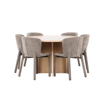 Matgrupp Venture Home Strada Ø120 cm med 6st Astoria Matstolar