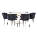 Matgrupp Venture Home Copenhagen Ø140 cm med 6st Edina Matstolar