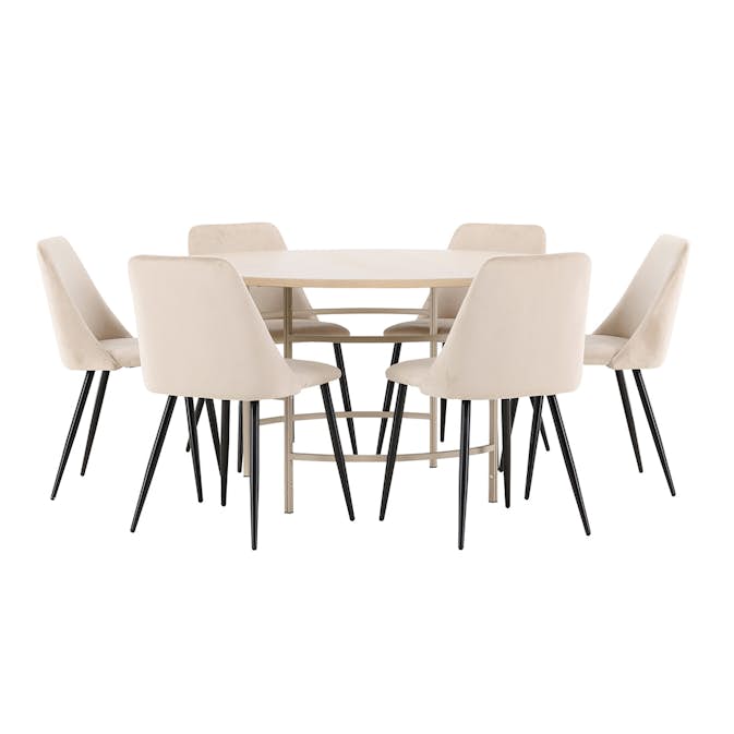 Matgrupp Venture Home Copenhagen Ø140 cm med 6st Night Matstolar