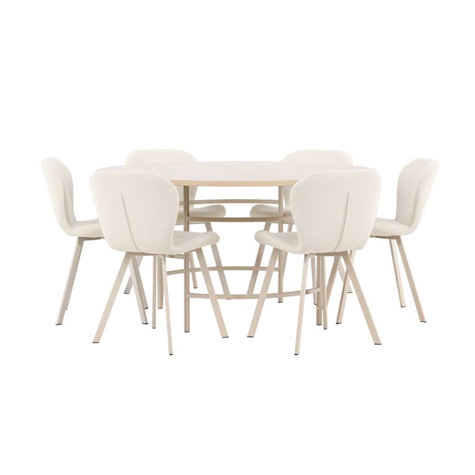 Matgrupp Venture Home Copenhagen Ø140 cm med 6st Lilja Matstolar