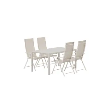 Matgrupp Utomhus Venture Home Giardini 90x150 cm med 4 st Levanzo Trädgårdsstolar