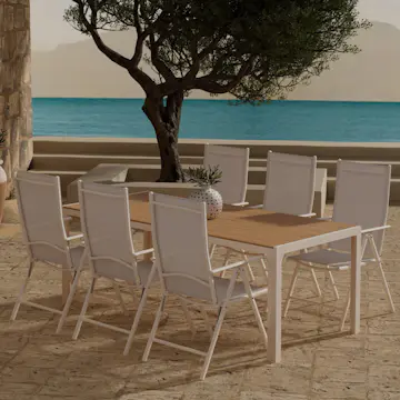 Matgrupp Utomhus Venture Home Break 90x205 cm med 6 st Break Trädgårdsstolar