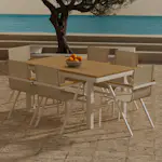 Matgrupp Utomhus Venture Home Panama 90x160 cm med 6 st Mexico Trädgårdsstolar