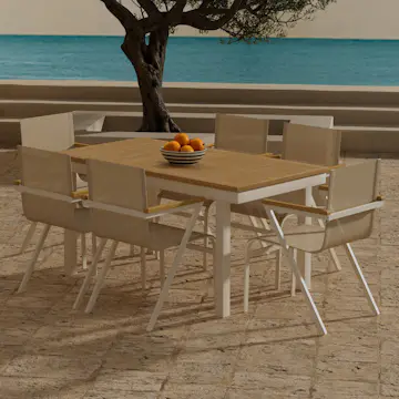 Matgrupp Utomhus Venture Home Panama 90x160 cm med 6 st Mexico Trädgårdsstolar