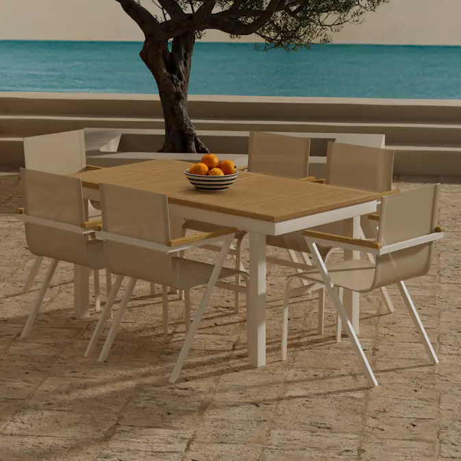 Matgrupp Utomhus Venture Home Panama 90x160 cm med 6 st Mexico Trädgårdsstolar