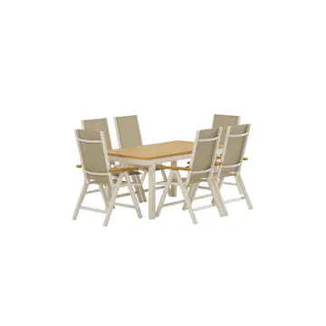 Matgrupp Utomhus Venture Home Panama 90x160 cm med 6 st Panama Trädgårdsstolar