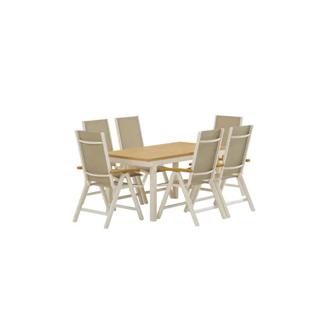 Matgrupp Utomhus Venture Home Panama 90x160 cm med 6 st Panama Trädgårdsstolar