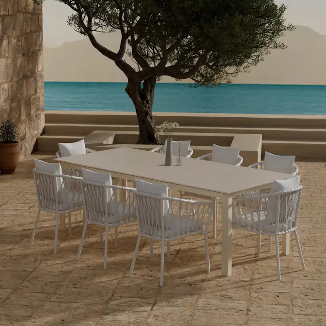 Matgrupp Utomhus Venture Home Levels 100x229 cm med 8 st Linos Trädgårdsstolar