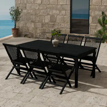 Matgrupp Utomhus Venture Home Kenya 90x180 cm med 6 st Kenya Trädgårdsstolar