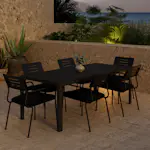 Matgrupp Utomhus Venture Home Mirko 90x205 cm med 6 st Nicke Trädgårdsstolar