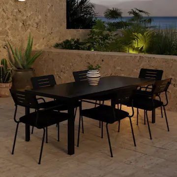 Matgrupp Utomhus Venture Home Break 90x205 cm med 6 st Nicke Trädgårdsstolar